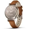 Montre Garmin Lily Classic Cream Gold Avec Bracelet En Cuir Camel 35,5 Mm- 010-02839-02