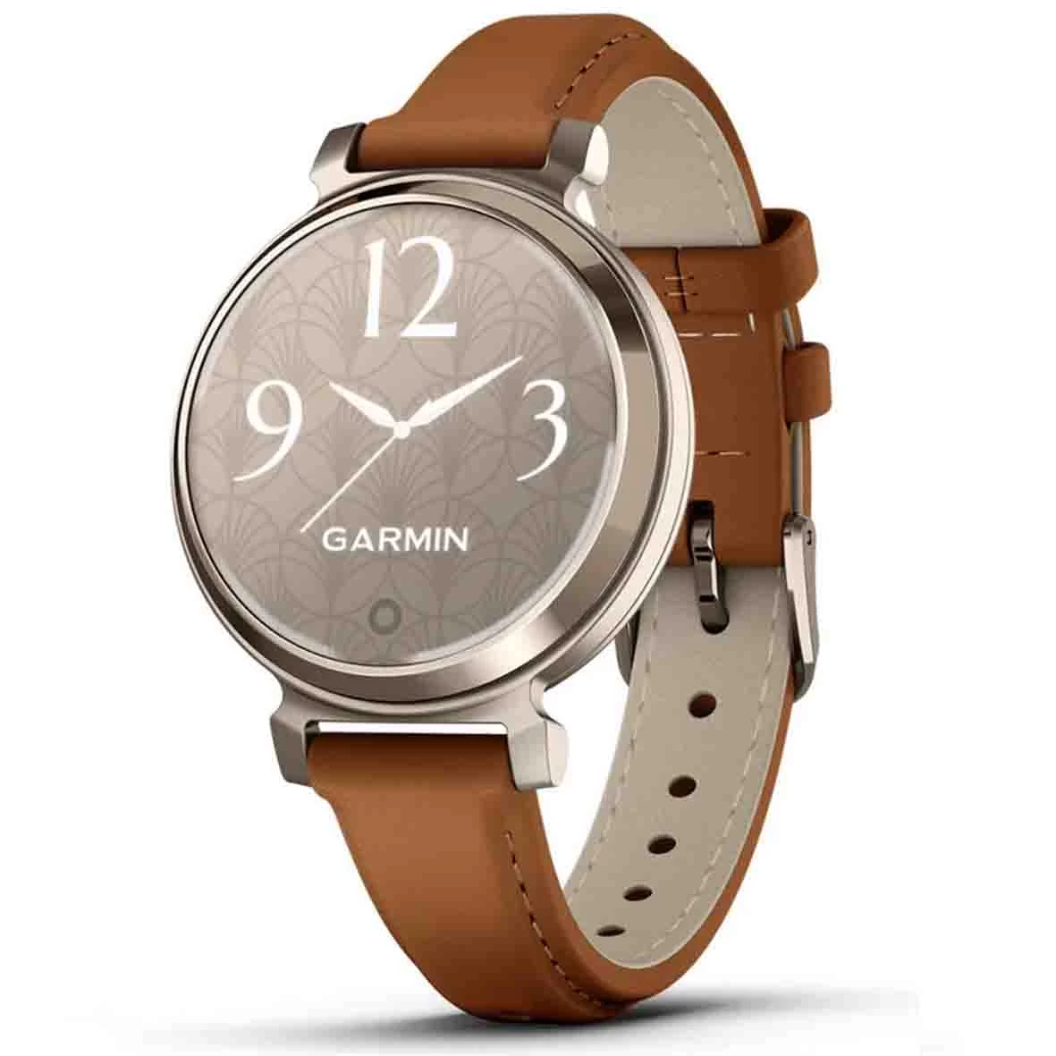 Montre Garmin Lily Classic Cream Gold Avec Bracelet En Cuir Camel 35,5 Mm- 010-02839-02 1 Montre Garmin Lily Classic Cream Gold Avec Bracelet En Cuir Camel 35,5 Mm- 010-02839-02