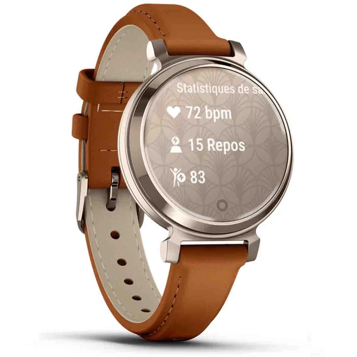 Montre Garmin Lily Classic Cream Gold Avec Bracelet En Cuir Camel 35,5 Mm- 010-02839-02 2 Montre Garmin Lily Classic Cream Gold Avec Bracelet En Cuir Camel 35,5 Mm- 010-02839-02 – Image 2