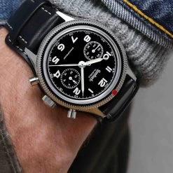 Montre Hanhart 417 ES - 42mm - Steve Mc. Croco Marron Teck Mécanique Diamètre 42 Mm- H721.210-7010-crocoteck -Hamilton Magasin ori montre hanhart 417 es 42mm steve mc croco marron teck mecanique diametre 42 mm h721 210 7010 crocoteck 46243 68978