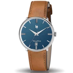 Montre Lip Dauphine 671429- Homme - Cadran Bleu- 38 Mm - Acier Inoxydable