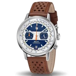 Montre Lip Rallye 41 Mm Ninja Hybride - Homme - Cadran Blanc - Bleu- 41 Mm - Acier 316L - 671812