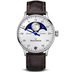 Montre MeisterSinger Lunascope Argenté Opalescent 40 Mm- LS901