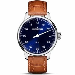 Montre MeisterSinger N 01 Méca - Ponçage Solaire Bleu 43 Mm- AM3308