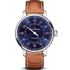Montre MeisterSinger Pangaea Date Auto - Ponçage Solaire Bleu 43 Mm- AM1008