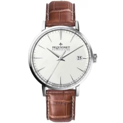 Montre Pequignet Manufacture Attitude Automatique Cadran Argent - 9060313-AM