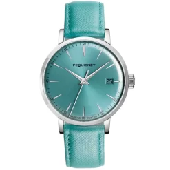 Montre Pequignet Manufacture Attitude Automatique Cadran Bleu Turquoise - 9060473
