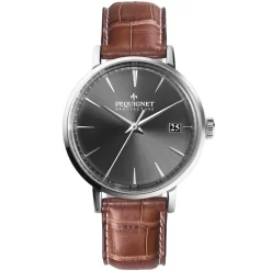 Montre Pequignet Manufacture Attitude Automatique Cadran Gris Foncé - 9060343-AM