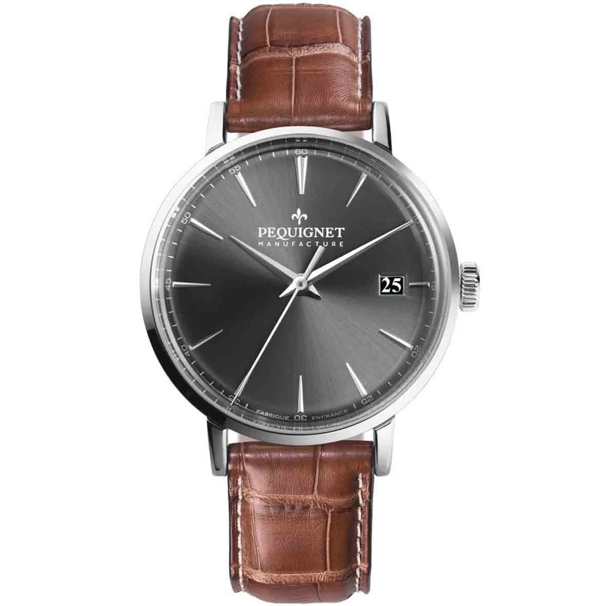 Montre Pequignet Manufacture Attitude Automatique Cadran Gris Foncé - 9060343-AM 1 Montre Pequignet Manufacture Attitude Automatique Cadran Gris Foncé - 9060343-AM