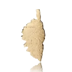 Pendentif Corse Carte Or Blanc Ocella - XPFV1