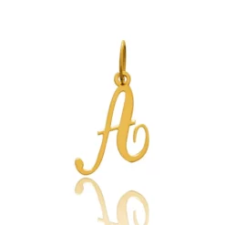 Pendentif Or Jaune Initiale A Axelle