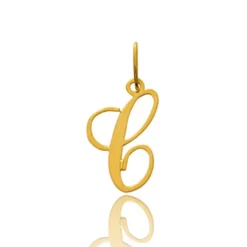 Pendentif Or Jaune Initiale C Delphine