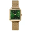 Cluse Tétragone Watch Mesh Stones Green, Gold Colour - 28 Mm - CW10309