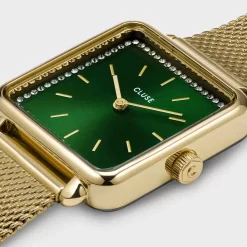 Cluse Tétragone Watch Mesh Stones Green, Gold Colour - 28 Mm - CW10309 -Hamilton Magasin ori tetragone watch mesh stones green gold colour 28 mm cw10309 46344 69260