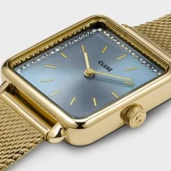 Cluse Tétragone Watch Mesh Stones Light Blue, Gold Colour - 28 Mm - CW10310 6 Cluse Tétragone Watch Mesh Stones Light Blue, Gold Colour - 28 Mm - CW10310 -Hamilton Magasin ori tetragone watch mesh stones light blue gold colour 28 mm cw10310 46345 69266